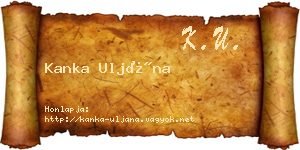 Kanka Uljána névjegykártya